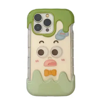Korean INS Тающее мороженое Забавное Лицо Прозрачный Чехол Для iPhone 14 13 Pro Max Задняя Крышка Телефона для 12 11 Pro Max Capa
